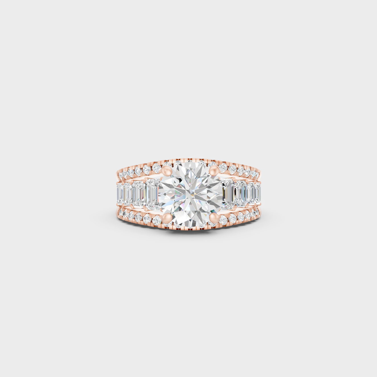 Ethical Lab Grown Round Emerald Ring In Rose Gold